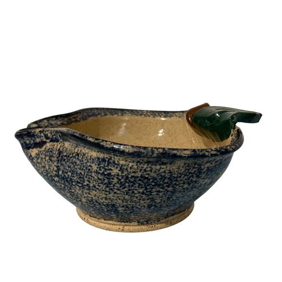 Vintage 1991 Three Rivers Pottery Spongeware Apple Bowl - Picture 4 of 9